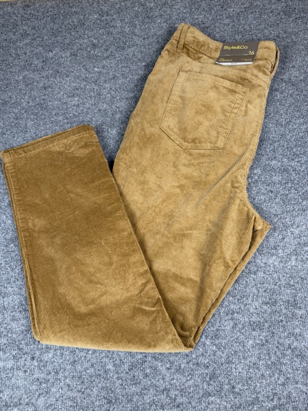 Straight Leg High Rise Regular Fit Corduroy Womens Pants Size 16 NWT #1090